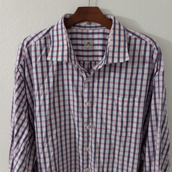 Peter Millar 4XT Mens Cotton Long Sleeved Pocketed Button Down Checked Shirt - Picture 2 of 11